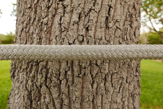 Seven Eighths Coated Polyester Double Braid Line climbing rope by Arbo Space, light gray on Tampa Home & Garden Store