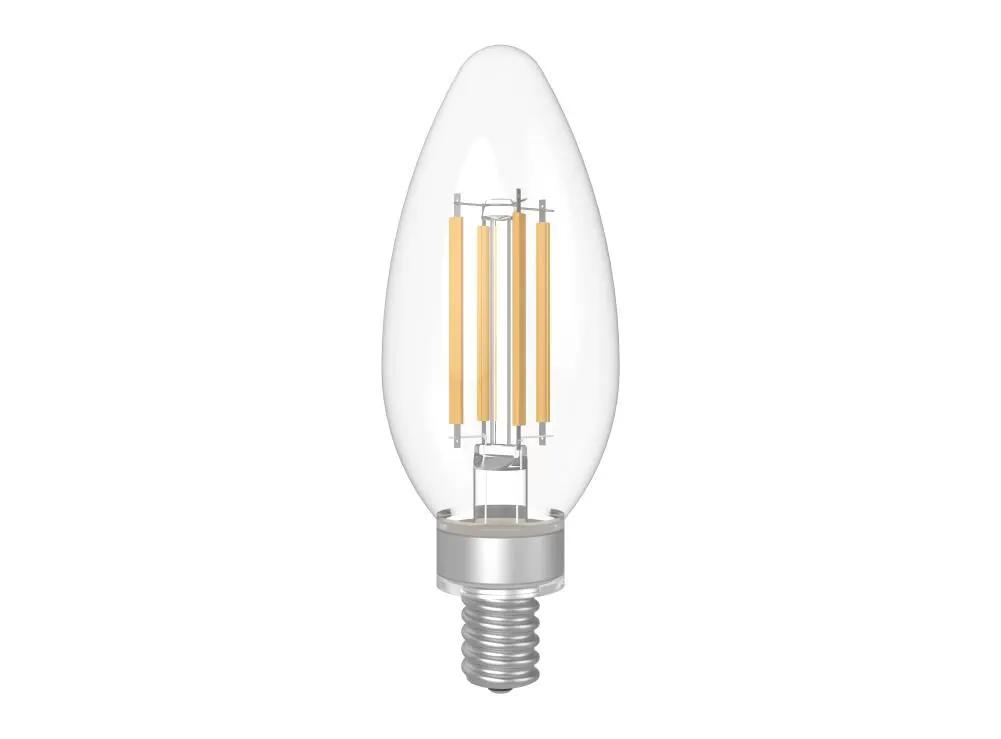LED candelabra bulb clear glass soft white filaments 60W equivalent The Country Christmas Loft on Tampa Home & Garden Store