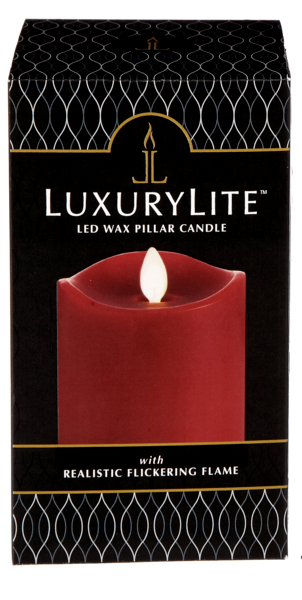 LED Wax 3x6 Pillar Candle - Red - Tampa Home & Garden Store