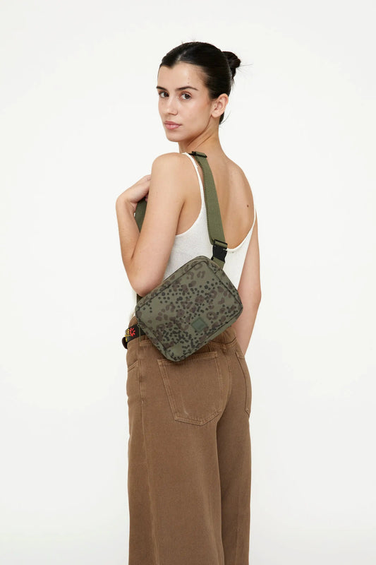 Reef Crossbody Bag Lightweight in camo print with olive strap by Lefrik USA on Tampa Home & Garden Store
