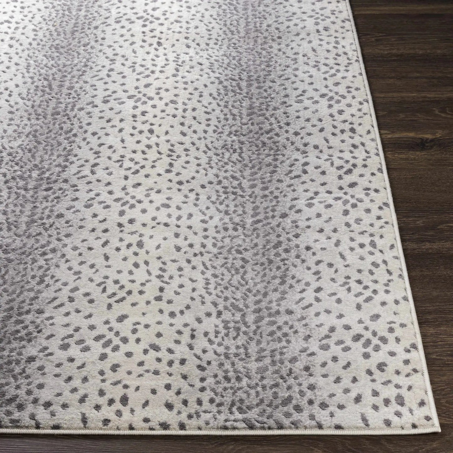 Pointblank Gray Antelope Print Area Rug gray speckled pattern on light background on Tampa Home & Garden Store