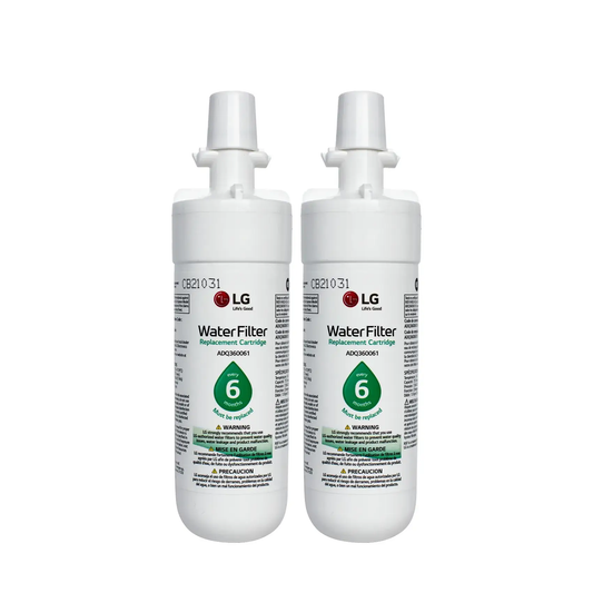 LG LT700P Refrigerator Water Filter Cartridge 2-pack white replacement cartridges ADQ360061 on Tampa Home & Garden Store