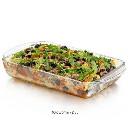 Three Piece Glass Casserole Baking Dish Set HomePacific clear glass 2 qt capacity on Tampa Home & Garden Store