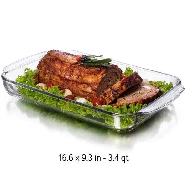 3 Piece Transparent Glass Casserole Baking Dish Set - Tampa Home & Garden Store