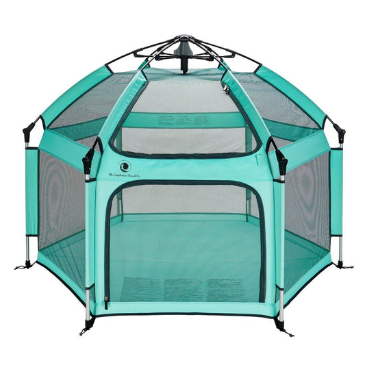 Pop 'N Go Playpen turquoise play yard with mesh panels by The California Beach Company LLC on Tampa Home & Garden Store