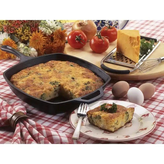 10.5-inch Square Cast Iron Skillet Frying Pan - Made in USA - Tampa Home & Garden Store
