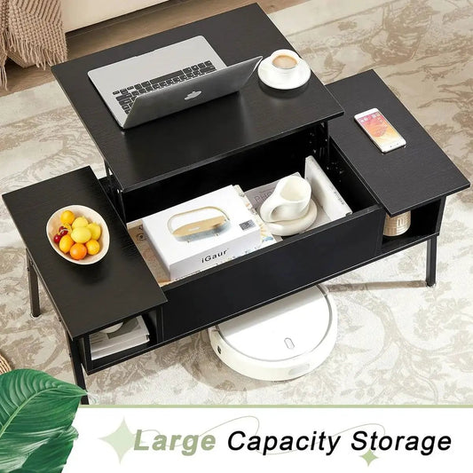 Modern lift-top coffee table with storage in black wood finish by HomePacific on Tampa Home & Garden Store