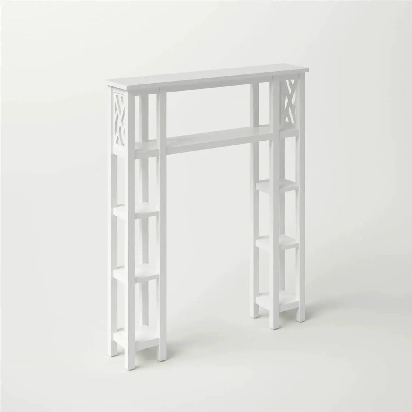 Over the Toilet Bathroom Shelving Unit with 9-Shelves in White Wood Finish - Tampa Home & Garden Store