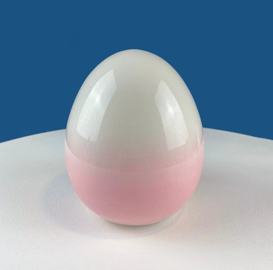 Ceramic pink and white ombre egg, 6 inches tall, glossy finish Easter decor on Tampa Home & Garden Store
