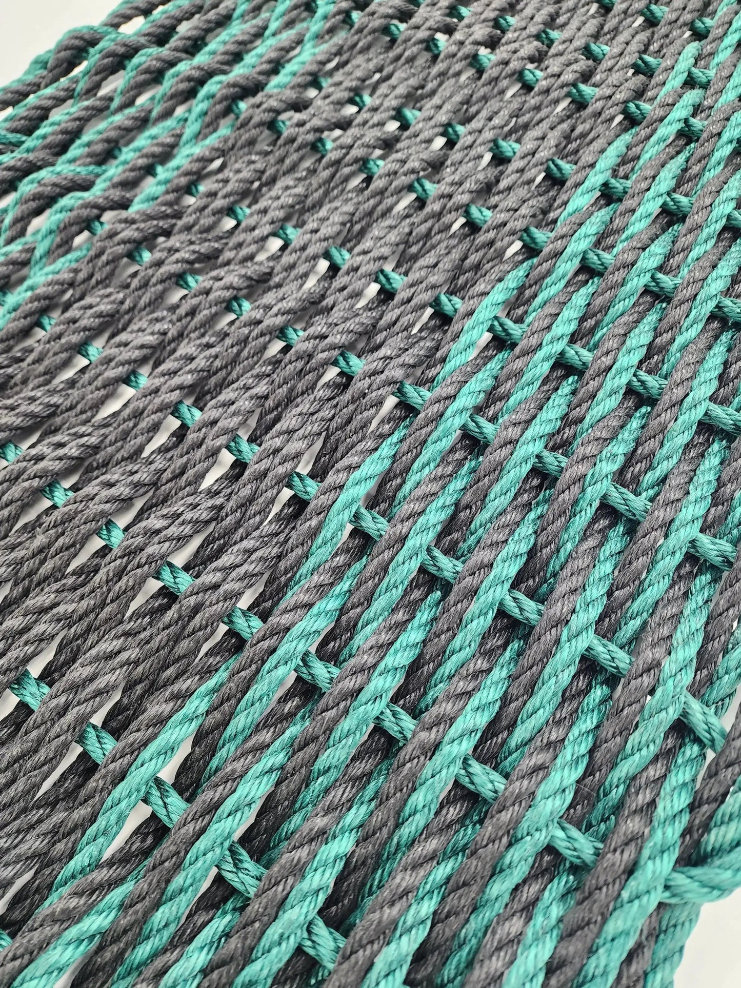 Lobster rope door mat, large double weave in gray and teal colors on Tampa Home & Garden Store