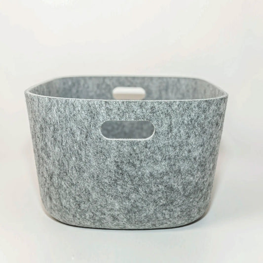 Horderly Eco Felt Bin gray with a side handle for storage and organization on Tampa Home & Garden Store