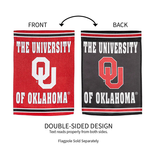 University of Oklahoma Suede Garden Flags red/black double-sided pair by Evergreen Enterprises on Tampa Home & Garden Store