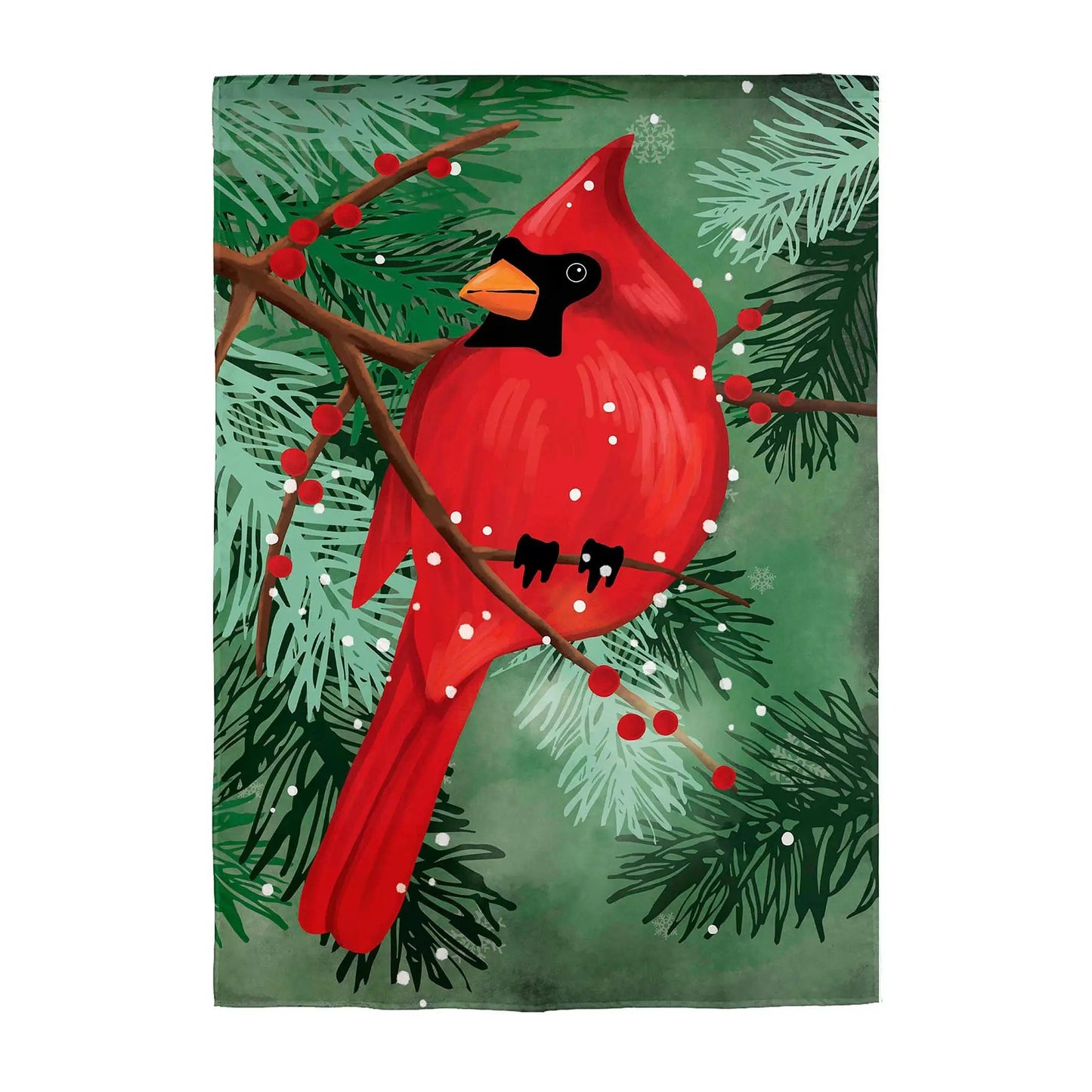 Cardinal in Pines Applique Garden Flag red cardinal on green branches Evergreen Enterprises on Tampa Home & Garden Store