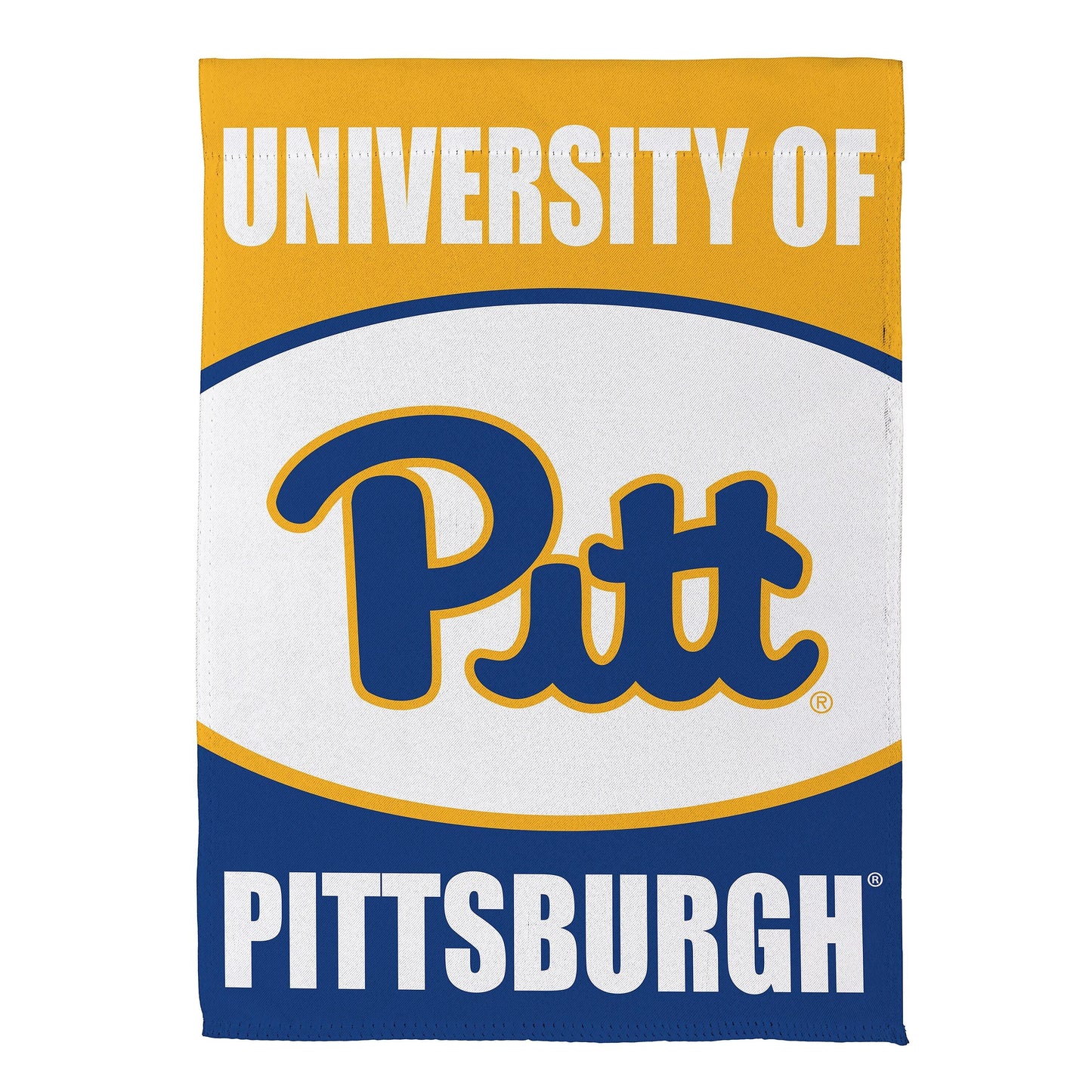 University of Pittsburgh Suede Flag in gold and blue for gameday by Evergreen Enterprises on Tampa Home & Garden Store