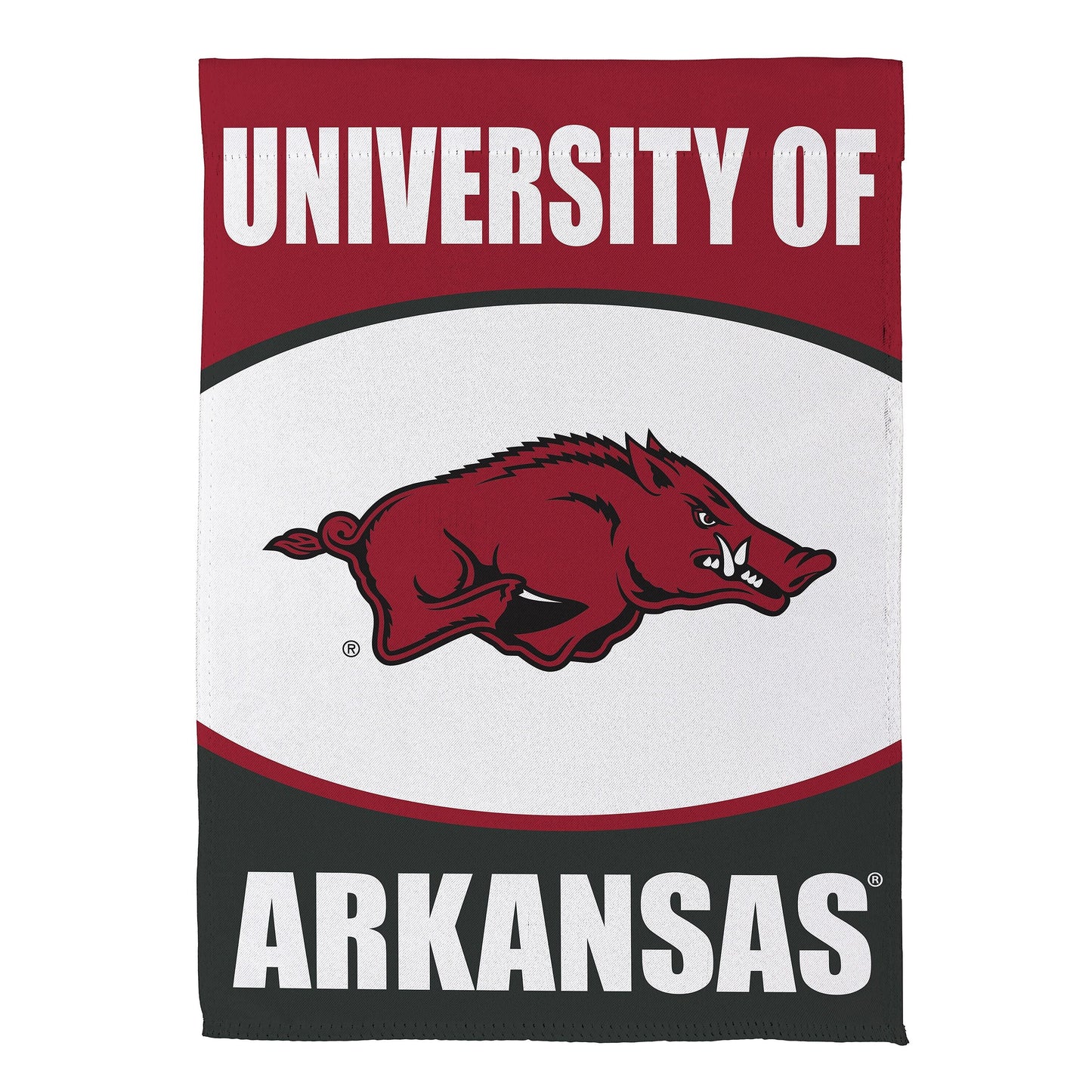 Bandera de gamuza para jardín de la Universidad de Arkansas