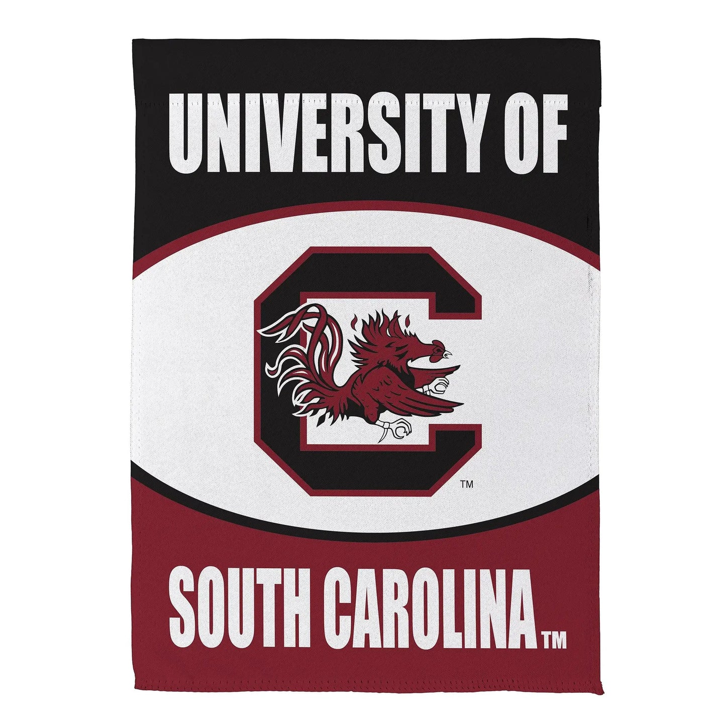 University of South Carolina Suede House Flag with crest black and crimson by Evergreen on Tampa Home & Garden Store