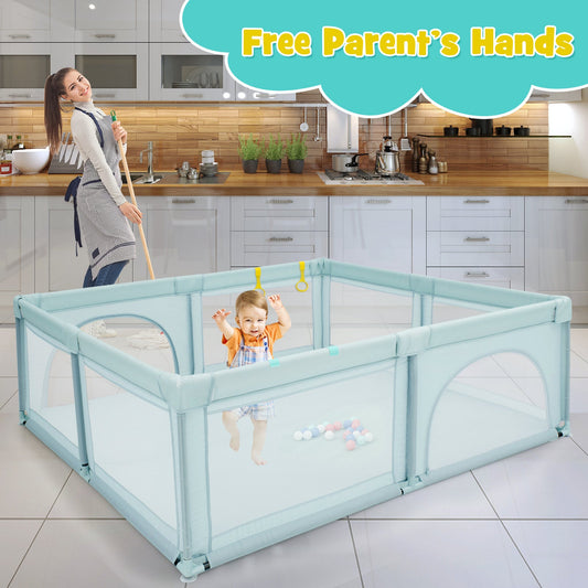 Large Infant Baby Playpen Safety Play Center Yard with 50 Ocean Balls
