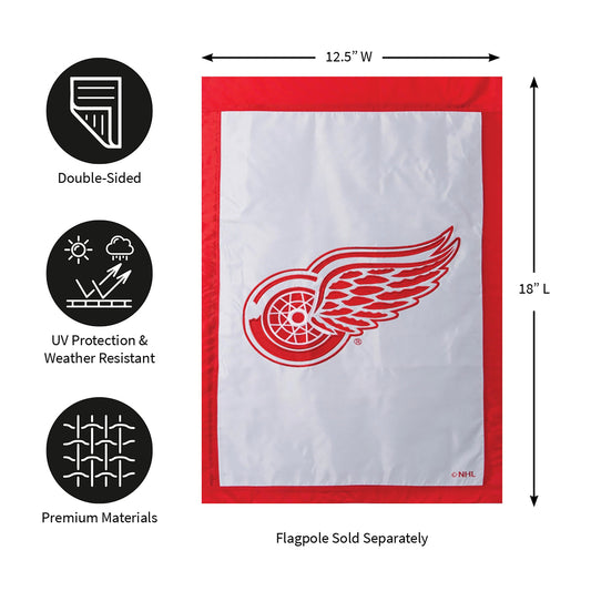 Drapeau de maison appliqué des Red Wings de Détroit