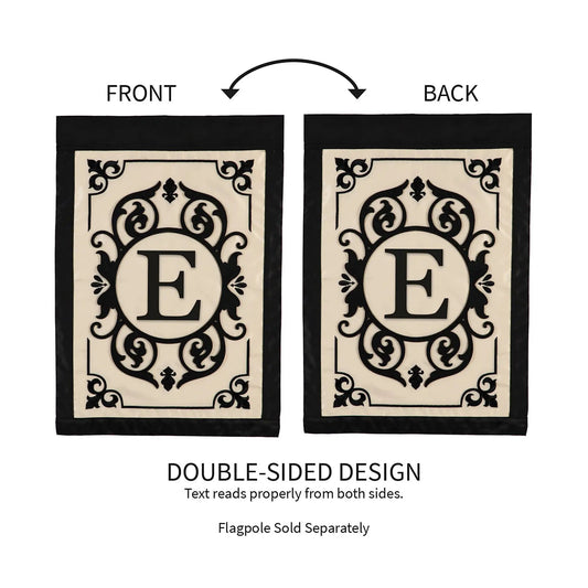 Cambridge Monogram Garden Applique Flag E, double-sided two flags Evergreen Enterprises on Tampa Home & Garden Store