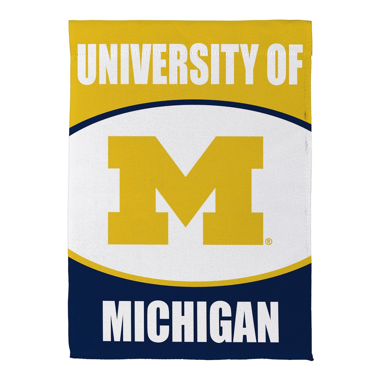 University of Michigan suede garden flag maize and blue with bold white lettering on Tampa Home & Garden Store