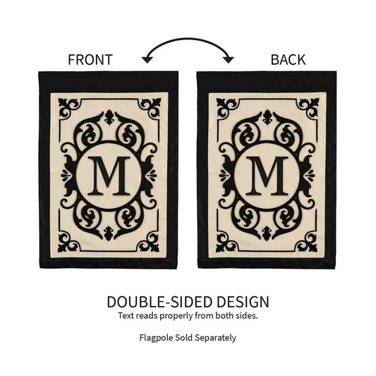 Drapeau de jardin Cambridge Monogram Applique, lettre M