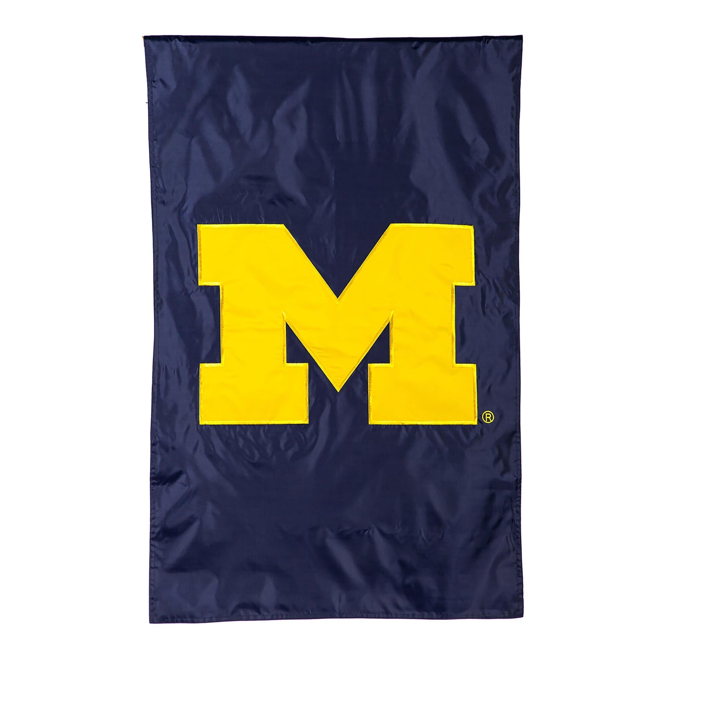 Applique flag University of Michigan navy with bold yellow M for lawn ornament Evergreen on Tampa Home & Garden Store