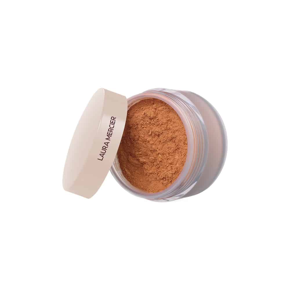 Laura Mercier Translucent Loose Setting Powder Ultra Blur beige powder in clear jar on Tampa Home & Garden Store