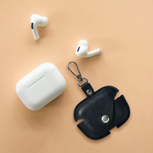 Leather AirPods Pro case with clip black leather with white AirPods on Tampa Home & Garden Store on Tampa Home & Garden Store
