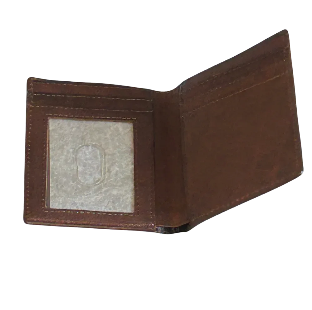 Cambridge Bi Fold Wallet brown full-grain leather with ID window by MiamiLeathers Luggage & Bags on Tampa Home & Garden Store