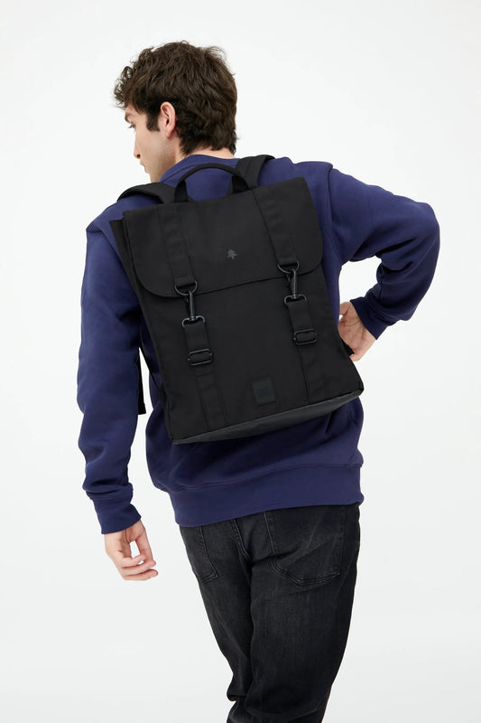 Handy XL Backpack with padded laptop compartment, black Lefrik USA backpack with buckle straps on Tampa Home & Garden Store