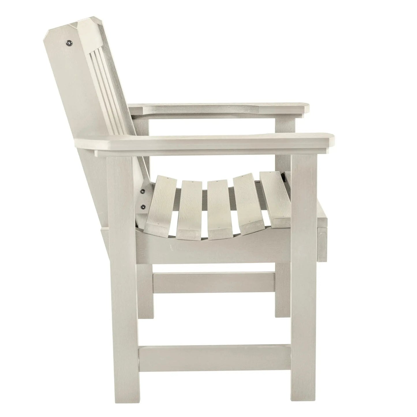 Lehigh Garden Chair white wooden outdoor chair with slatted back and wide armrests on Tampa Home & Garden Store