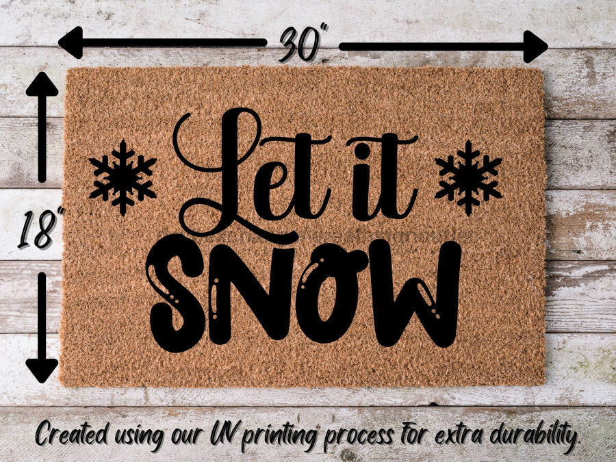 Let It Snow Door Mat | Hippo Christmas Doormat | Winter Decoration | Welcome Mat | Holiday Doormat | Winter Decor | Christmas Gift - Tampa Home & Garden Store