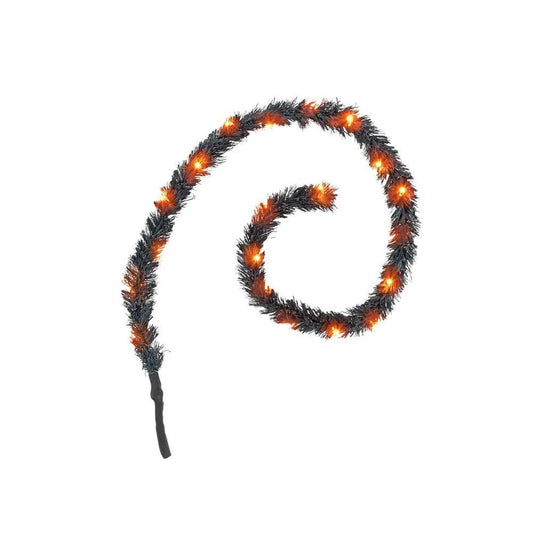 LED-lit black Halloween garland with orange lights for spooky decor on Tampa Home & Garden Store