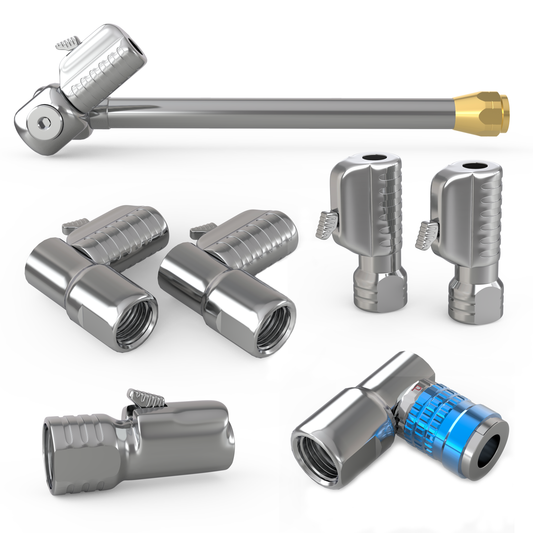 Lightning™ Tire Air Chuck Starter Kit - Patented | Open Flow, 1/4" F-NPT (Set of 7) - Tampa Home & Garden Store