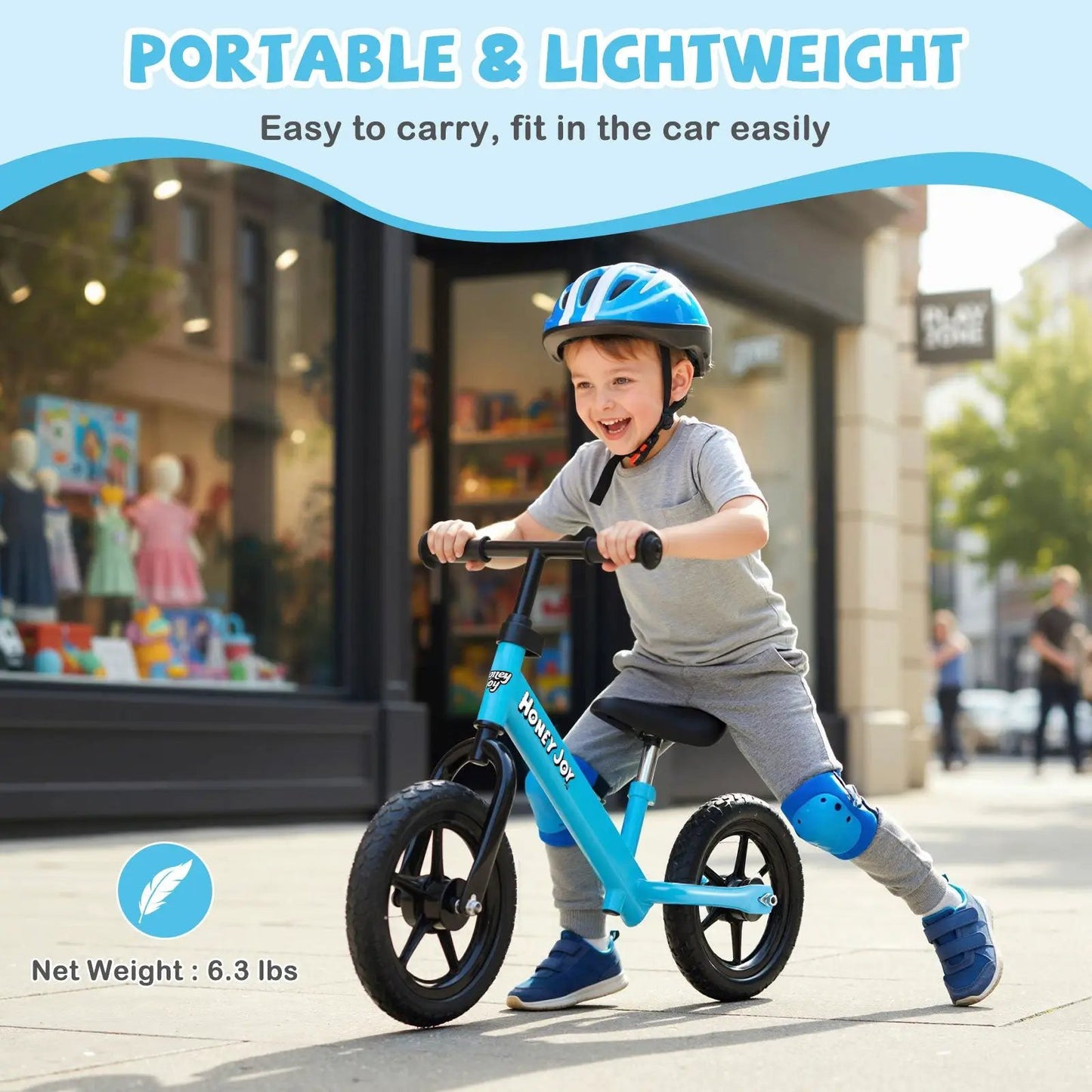 Lightweight Toddler Balance Bike No Pedal blue frame DirectDeals for toddlers on Tampa Home & Garden Store
