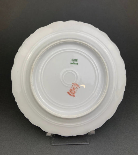 Limoges Elite bread and salad plate white porcelain with scalloped rim Elite France mark on Tampa Home & Garden Store