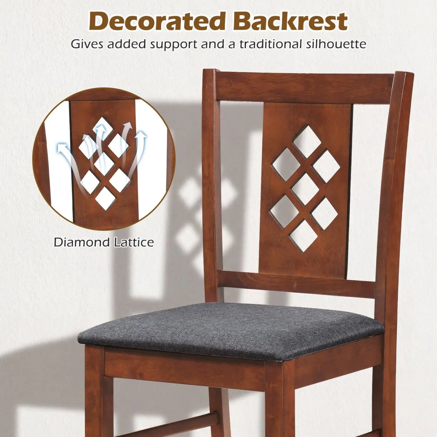 Upholstered Dining Chairs Set with Wood Frame