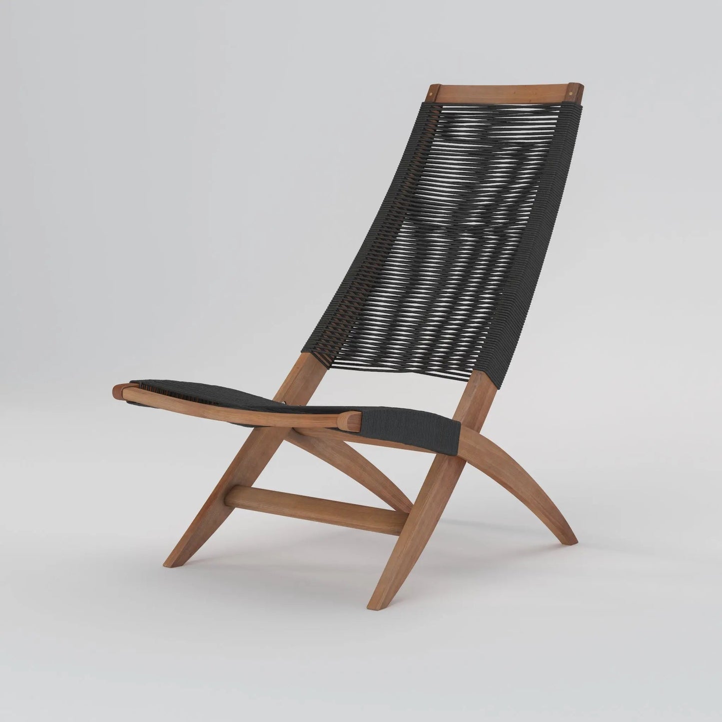Lisa Modern Lounge Chair outdoor chair with black woven seat and wood Fire Sense/Balkene on Tampa Home & Garden Store