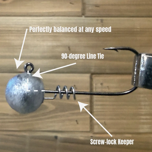 Jig Head Little Head Swimbait 3pk by 4x4bassjigs, silver metal head with screw-lock keeper on Tampa Home & Garden Store