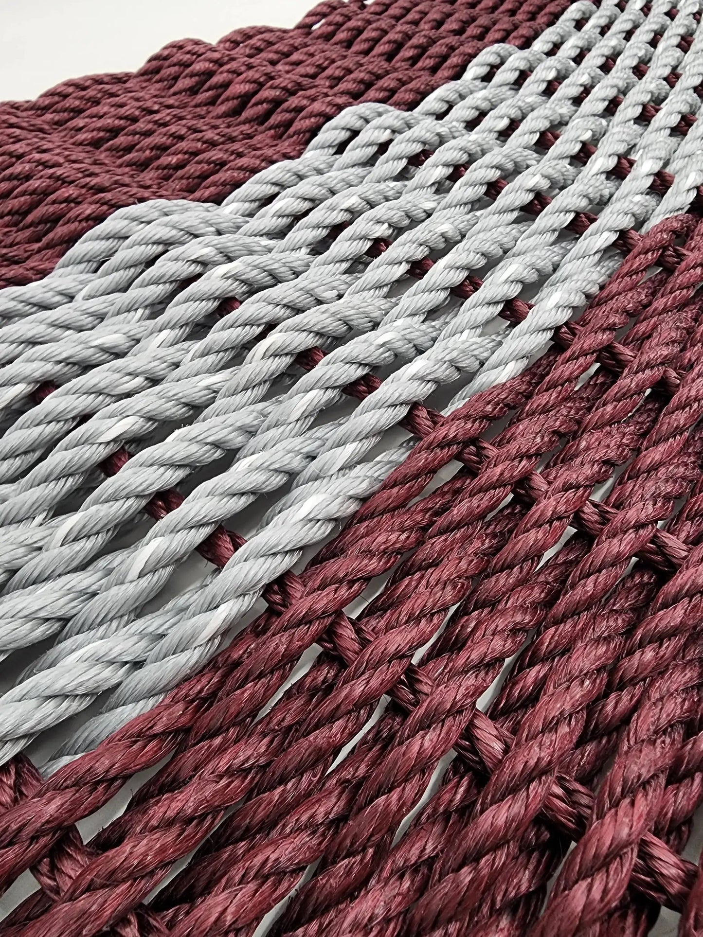 Lobster Rope Mat Burgundy and Light Gray - Tampa Home & Garden Store