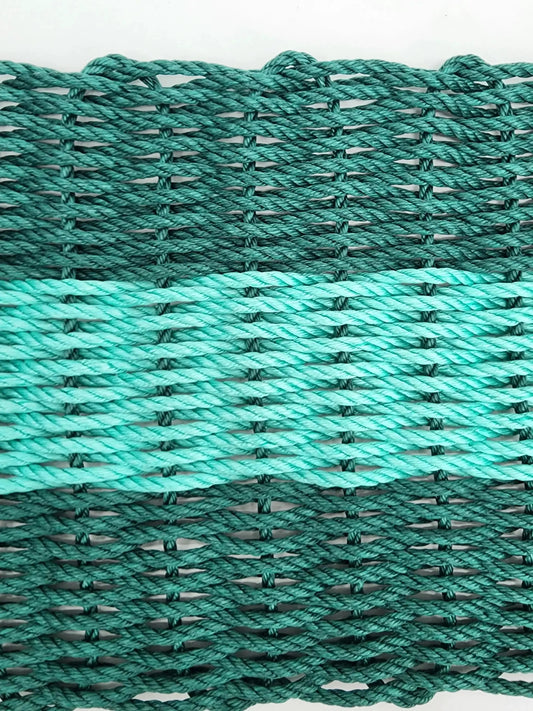 Lobster Rope Mat hunter green and teal by Little Salty Rope, door mat on Tampa Home & Garden Store