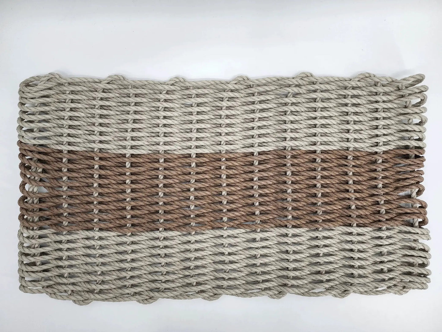 Lobster Rope Mat Tan and Brown Natural Color, woven rope door mat by Little Salty Rope on Tampa Home & Garden Store