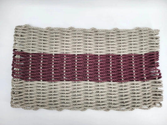 Lobster Rope Mat in tan and burgundy, braided rope door mat on Tampa Home & Garden Store