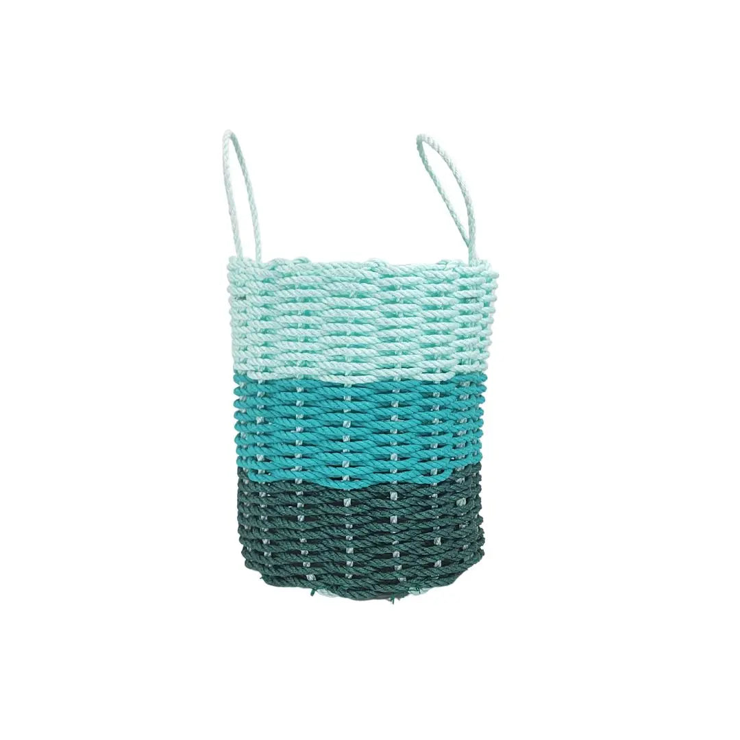Cesta de almacenamiento de cuerda de langosta verde cazador, verde azulado, verde espuma de mar