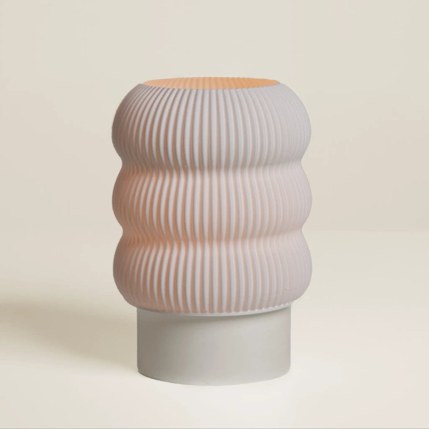 Lola table lamp with soft pleated shade and cream ceramic base on Tampa Home & Garden Store
