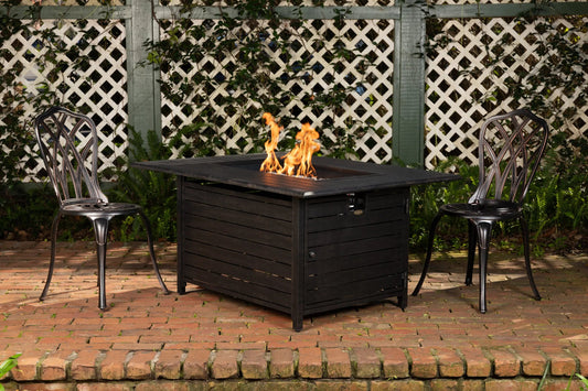 Longmont 48" Rectangular Aluminum Convertible Gas Fire Pit Table - Tampa Home & Garden Store