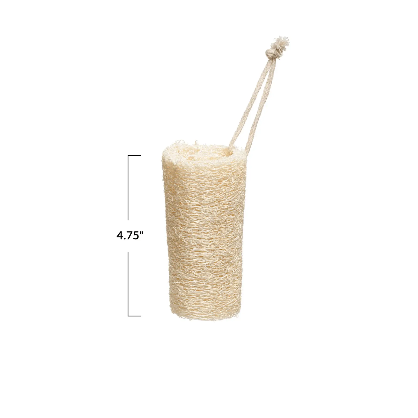 Loofah bath brush by White Cliff Studio with natural cotton rope hanger on Tampa Home & Garden Store