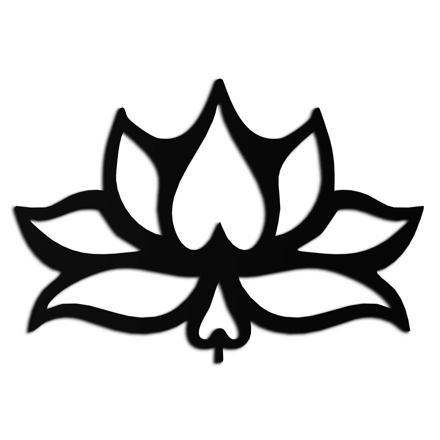 Lotus Flower Metal Wall Art silhouette in black metal, modern decor on Tampa Home & Garden Store