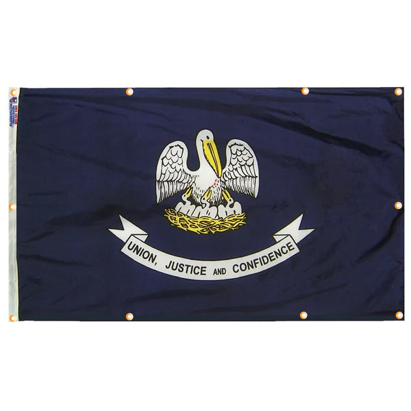 Louisiana Flag with Grommets Along the Edges for Wall Hanging - Tampa Home & Garden Store