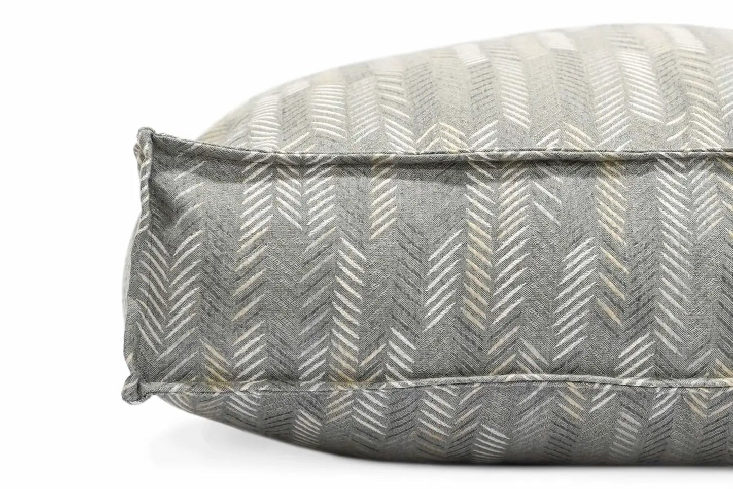 Lounger pet bed in Muttly Merle grey fabric with chevron pattern on Tampa Home & Garden Store